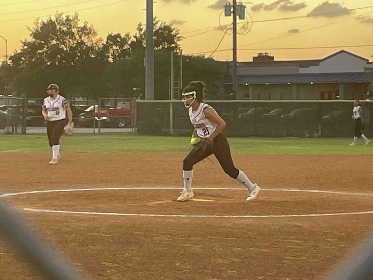 Heights sophomore Haylie Jaime pitched a complete game shutout as the Lady Bulldogs beat Memorial 4-0 in a winner-take-all single game bi-district round on April 28 at the Delmar Sports Complex