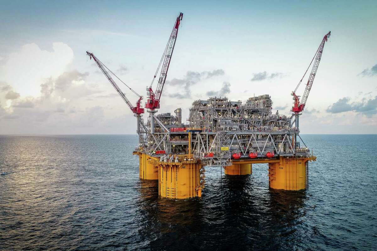 A Shell oil platform in the Gulf of Mexico. The Gulf of Mexico Gulf in symbolizes the changes that both the offshore sector and broader energy industry have gone through