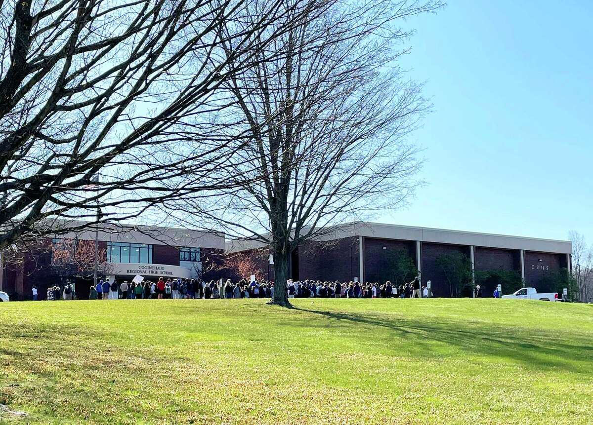 Over a hundred students at Coginchaug Regional High School in Durham staged a walkout Friday morning to protest what they say is repeated racism, discrimination, and bullying at their school and in Regional School District 13.
