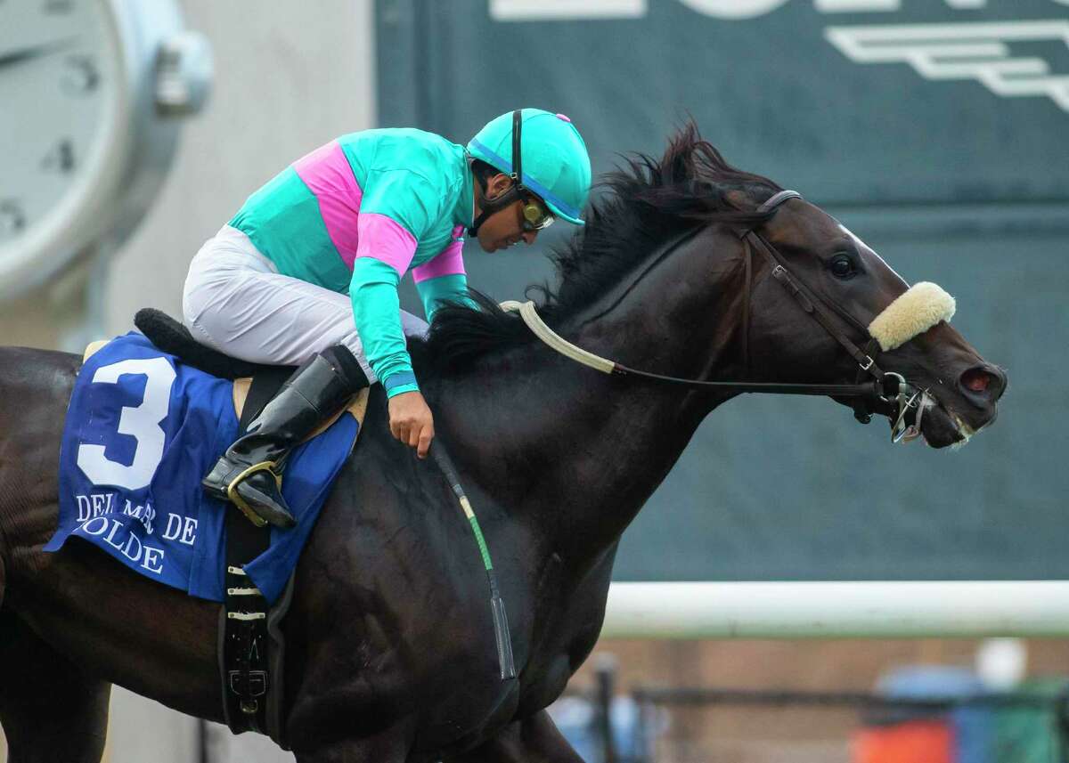 Nolde races to victory in the Grade 2 Del Mar Derby on Sept. 1, 2019.