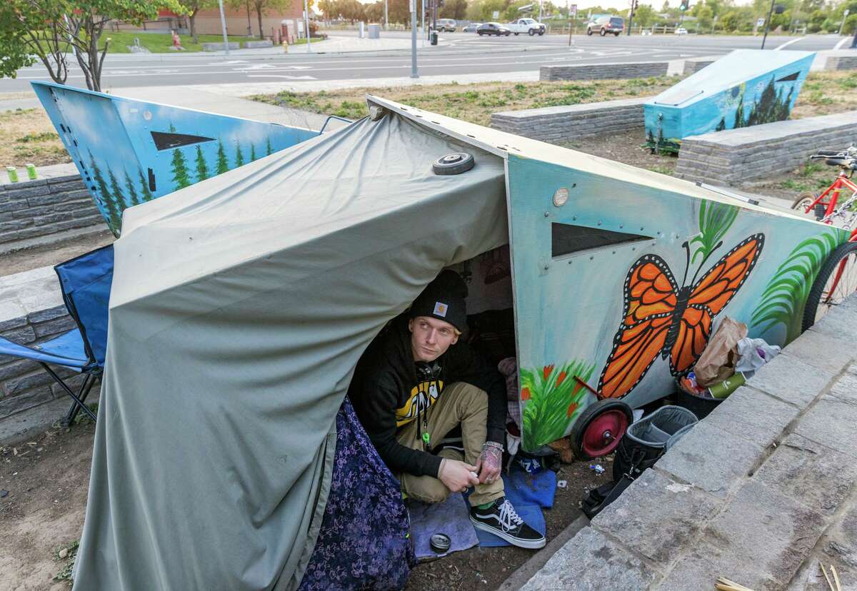 After seeing his hours cut at two jobs when the pandemic hit, Cory Skilling said he was unable to afford the $1,100-a-month room he was renting in a South San Jose house. He had been sleeping outside for almost a year when an unhoused neighbor led him from his tent to a mobile shelter built by local NASA engineers.
