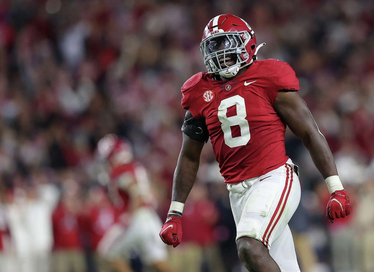 Linebacker Christian Harris is the second Alabama player the Texans traded up to draft Friday night.