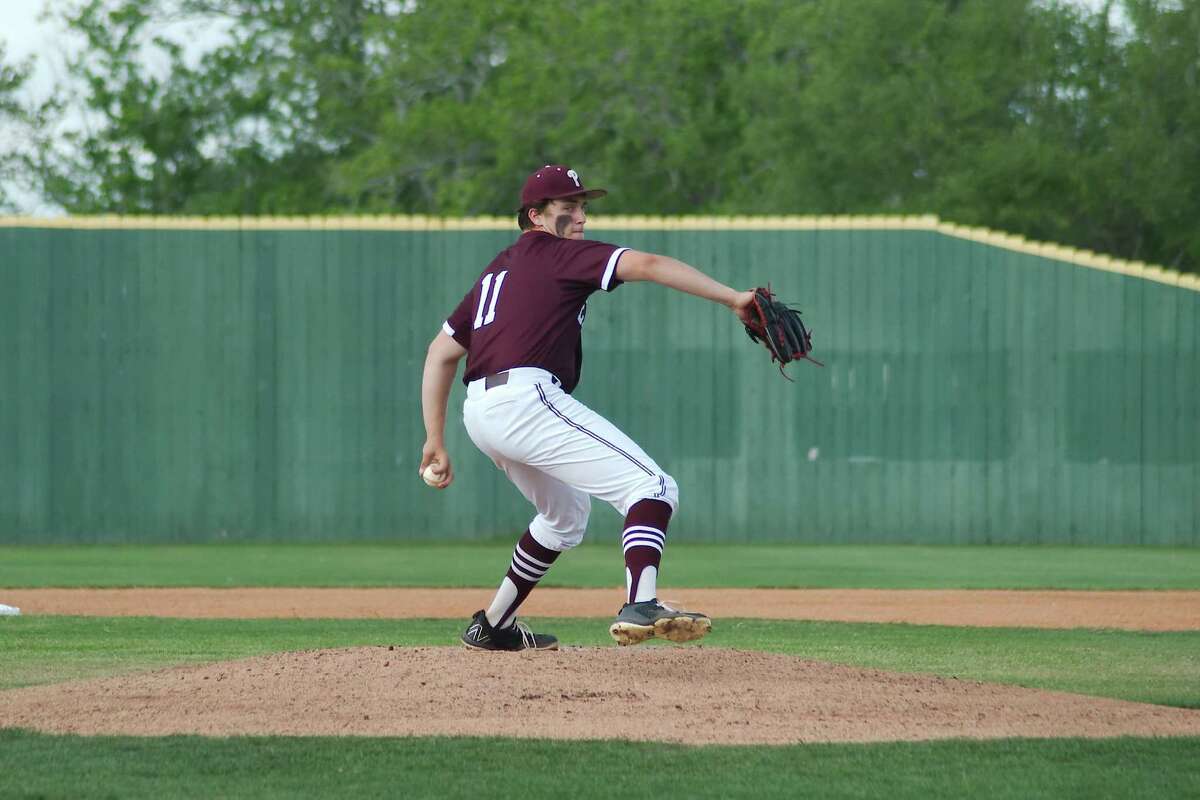 Pearland's Caden Ferraro (11) struck out 12 in six innings and drove in a run Friday in leading the Oilers to a 2-0 win over Beaumont West Brook. The Oilers will next take on Clear Creek in the regional quarterfinals.
