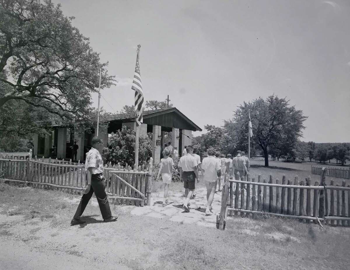 In this 1962 photo, campers make their way to St. Francis Chapel at Camp Capers, used for summer camp and conferences by the West Texas Episcopal Diocese.