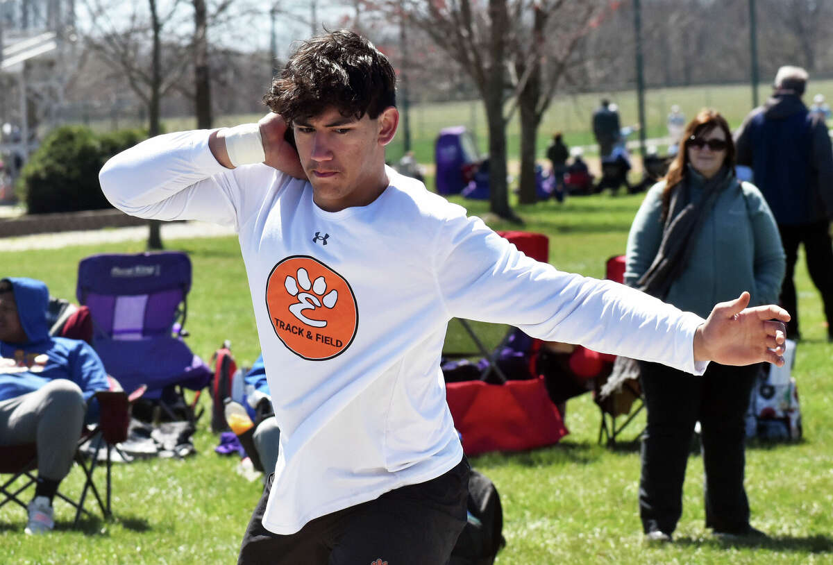 Iose Epenesa broke two freshman records at EHS on Friday during the Triad Invitational in Troy.