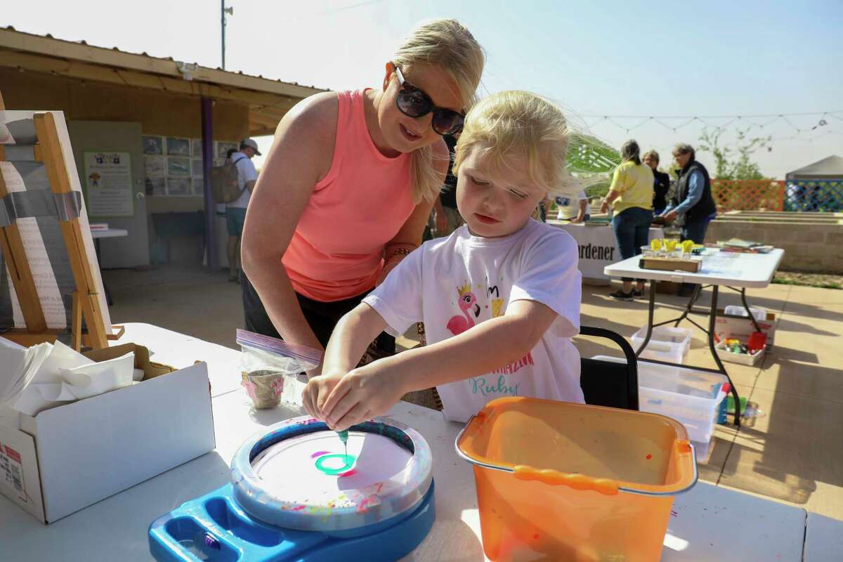 Sibley's Spring Festival featured two camels, spin art, face painting and more on Saturday, April 30, 2022, at Sibley Nature Center. Jacy Lewis/Reporter-Telegram