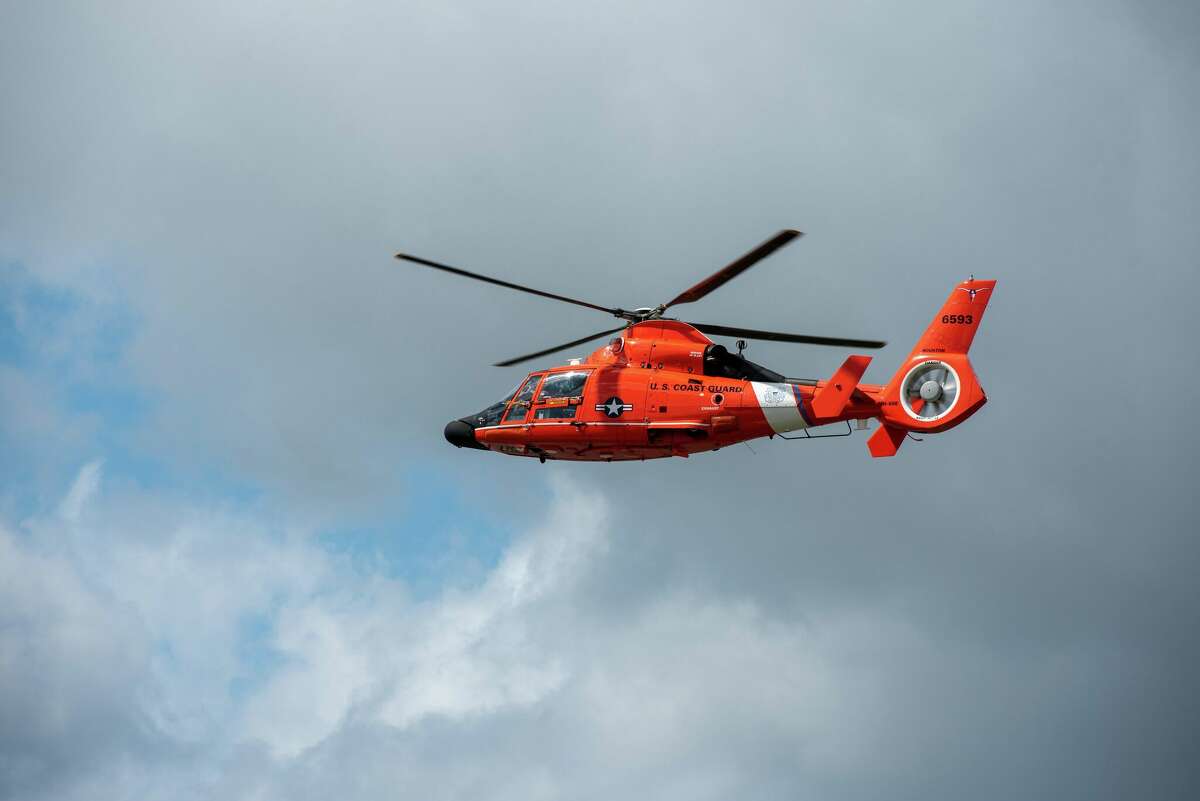 A United States Coast Guard helicopter