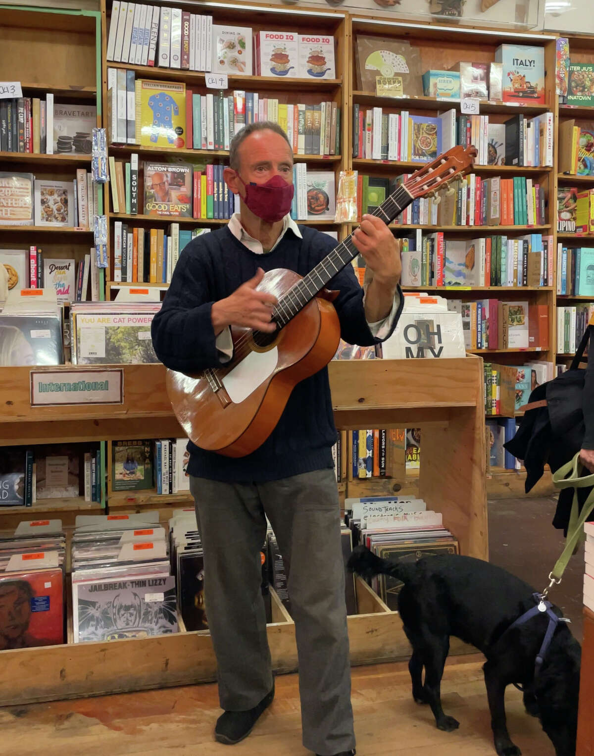 Legendary musician Jonathan Richman performs a surprise show at Green Apple Books on April 30, 2022. 