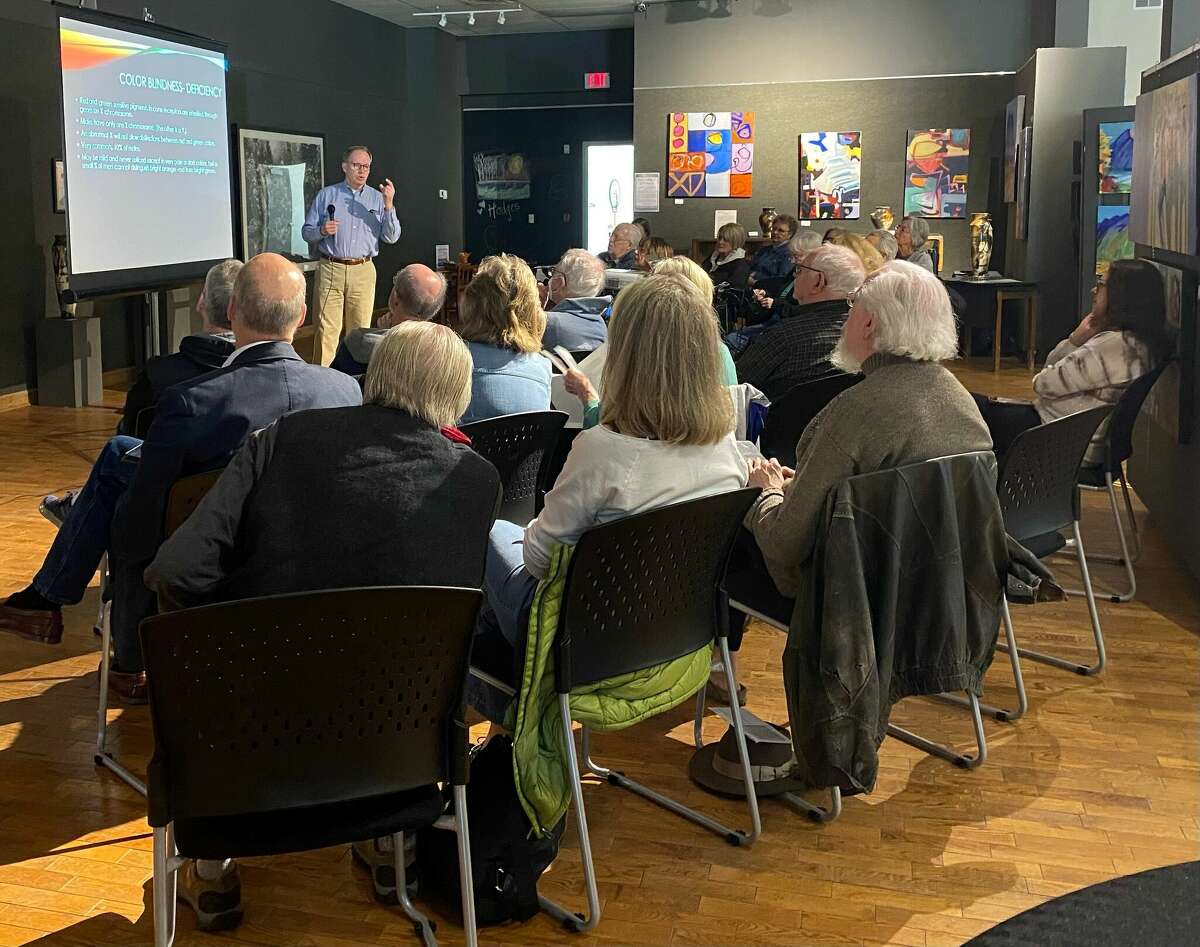 Artworks in downtown Big Rapids hosted a lecture featuring local ophthalmologist Ralph Crew that focused on the impact visual impairment has had on several prolific artists during their lifetimes.  
