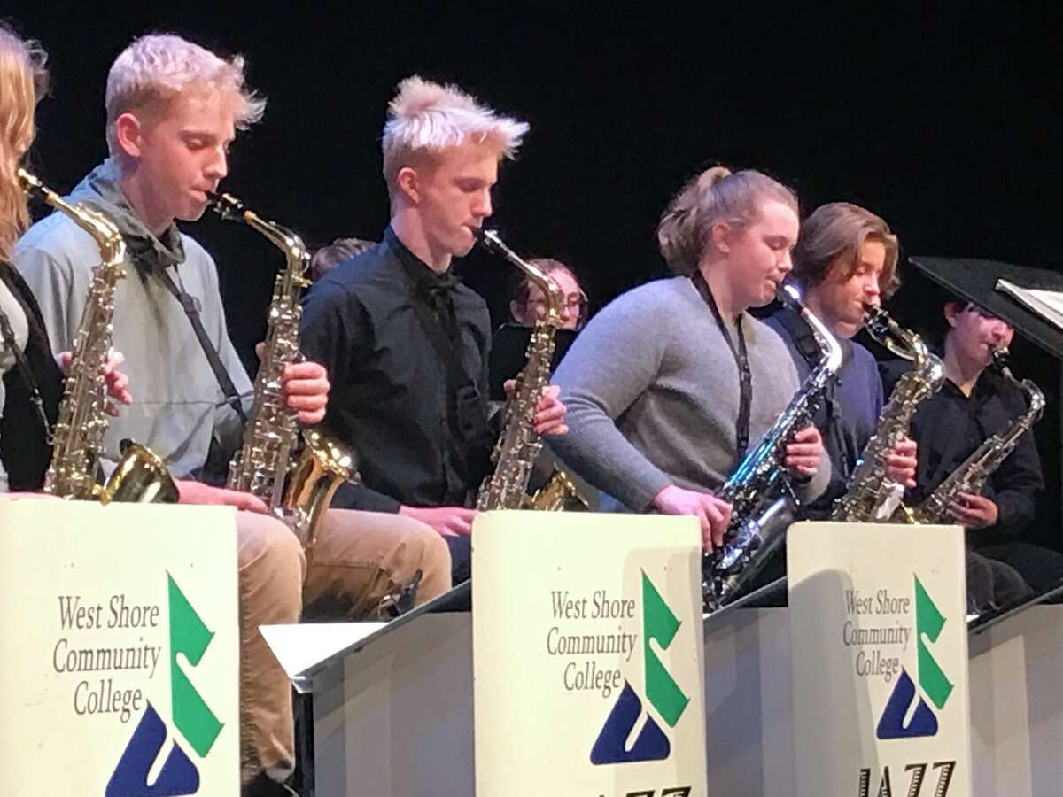 The Manistee High School Jazz Band performs April 21 at the Center Stage Theater at West Shore Community College.