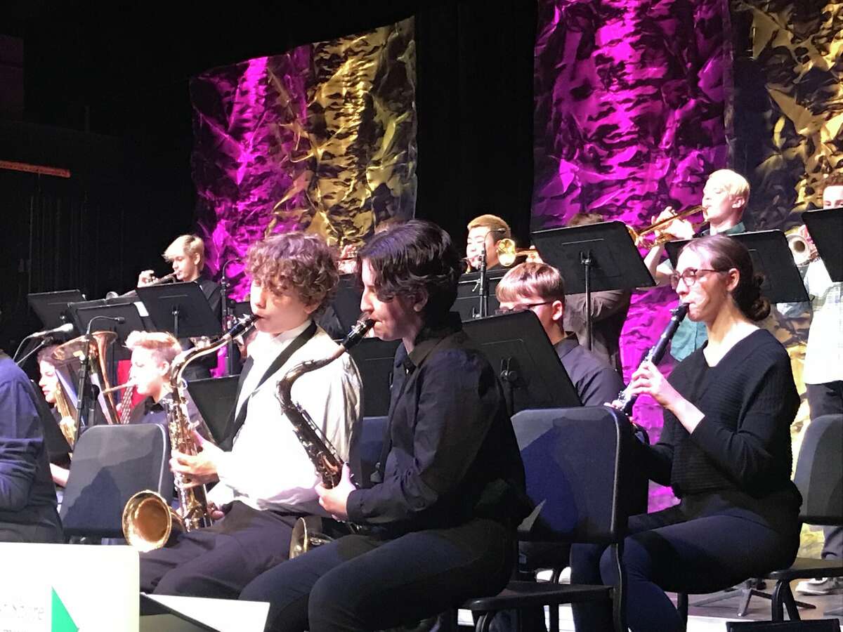 The Manistee High School Jazz Band joined the West Shore Community College Jazz Ensemble and others on April 21 for the final installment of the 2021-22 performing arts series.