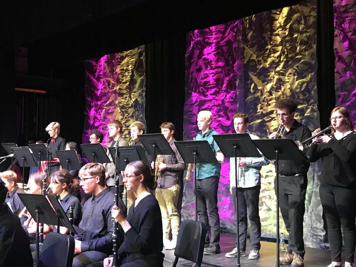 The Manistee High School Jazz Band performs April 21 at the Center Stage Theater at West Shore Community College.