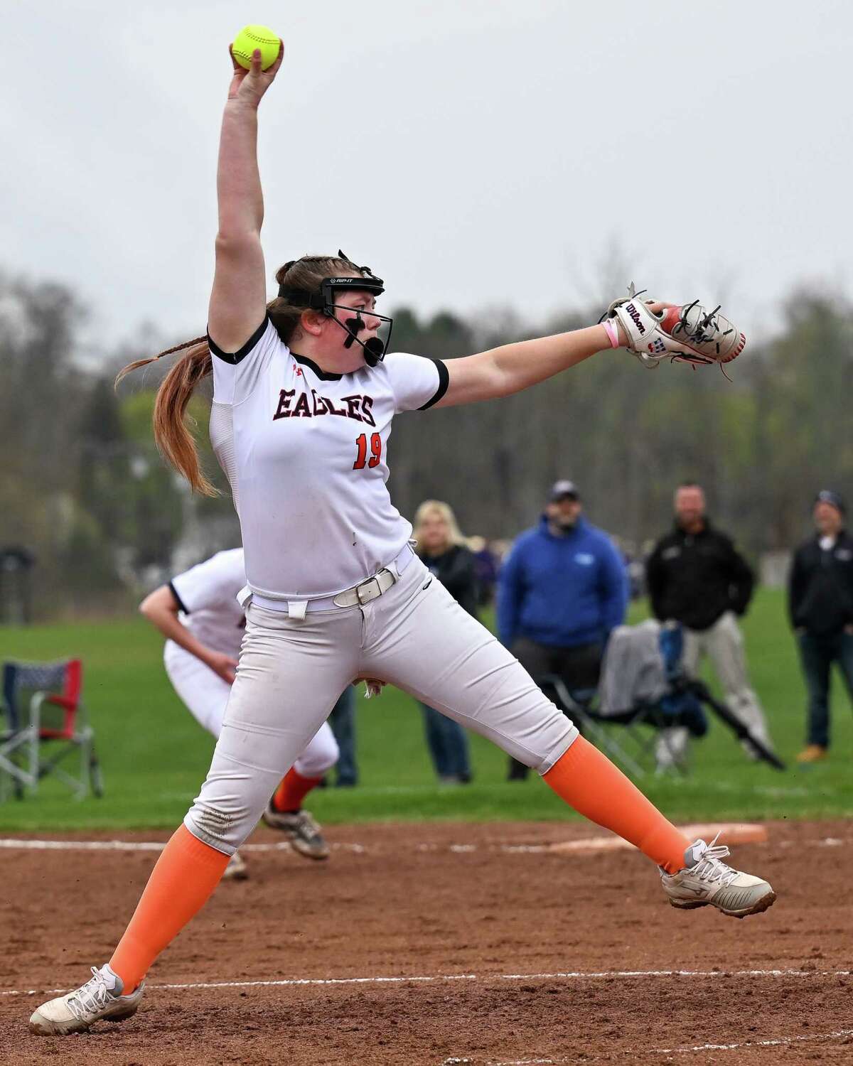Bethlehem pitcher Anna Cleary during a Suburban Council matchup against Colonie at Bethlehem High School on Monday, May, 2, 2022. (Jim Franco/Special to the Times Union)