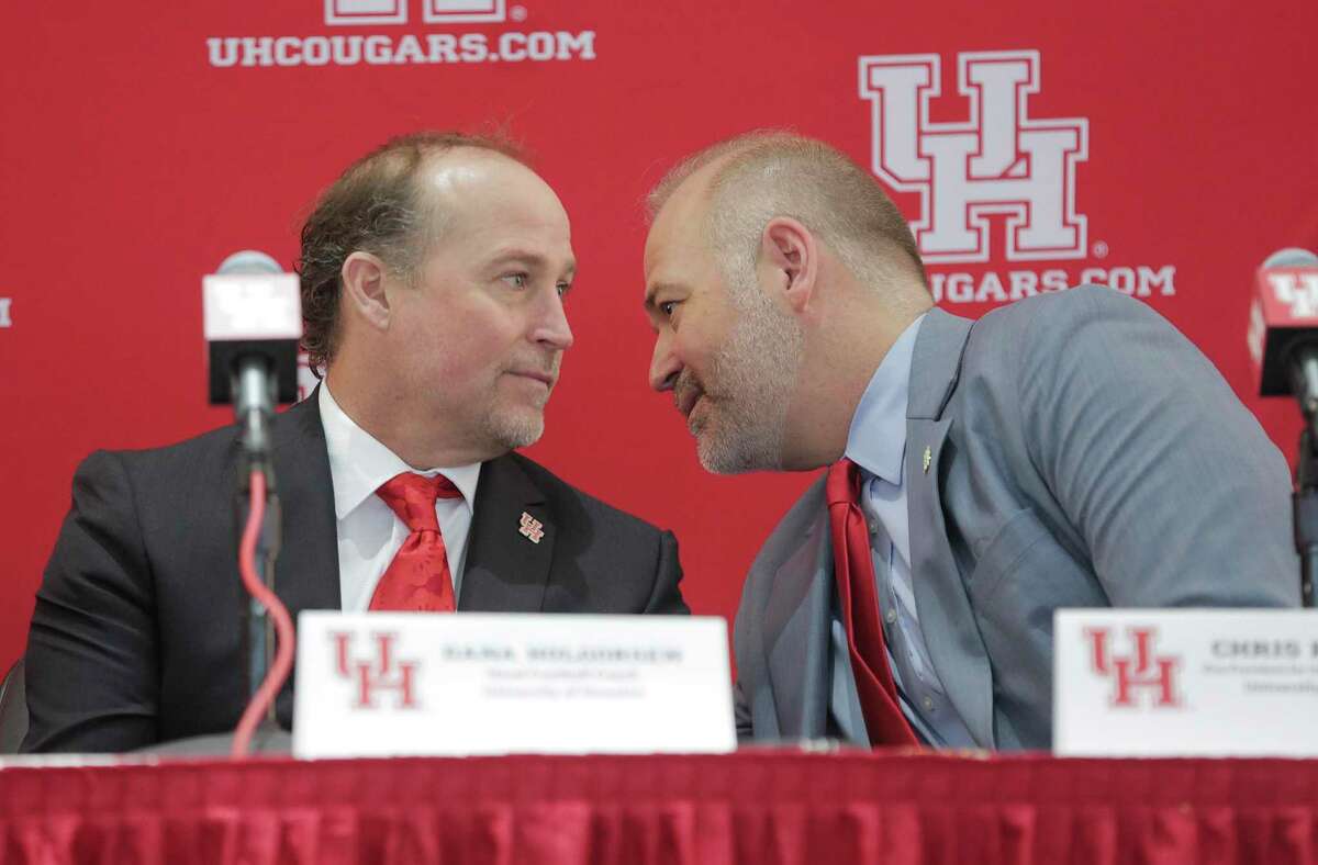 Football coach Dana Holgorsen and vice president for athletics Chris Pezman are part of the UH contingent on hand for this week’s Big 12 meetings in Scottsdale, Ariz.