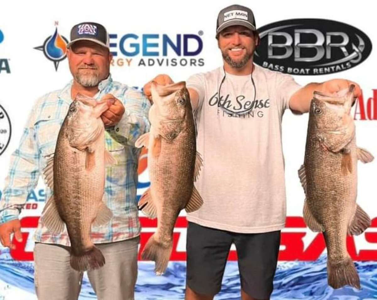 Travis Moore and Taylor Robbins came in first place in the CONROEBASS Tuesday Tournament with a stringer weight of 17.68 pounds.