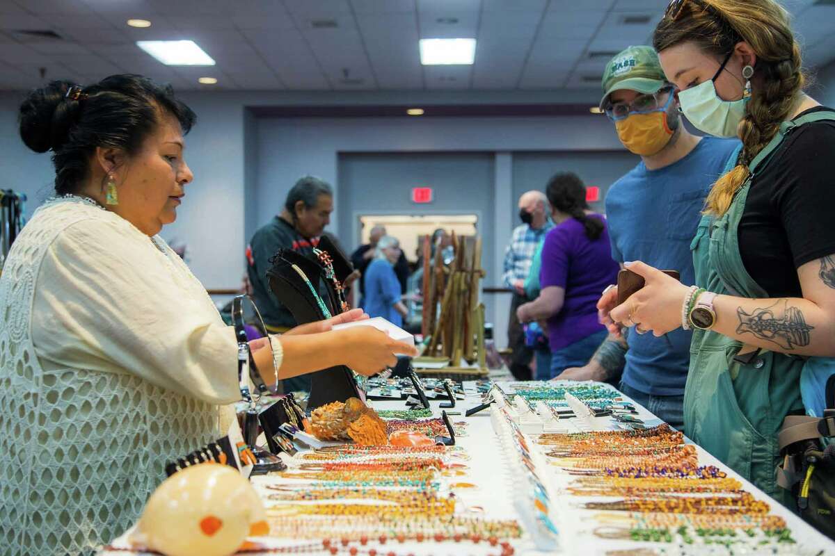 The Cahokia Mounds Indian Market took place April 29-May 1 at Gateway Convention Center in Collinsville. It featured over 30 Native American artists and vendors displaying and selling jewelry, paintings, crafts and more.