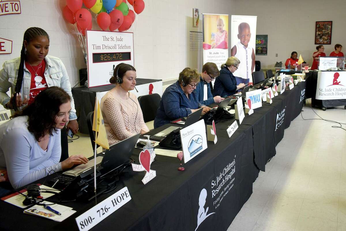 The 43rd annual Tim Driscoll St. Jude Telethon was held May 1 at Torrington High School. A phone bank was busy all day, with volunteers answering calls from donors.