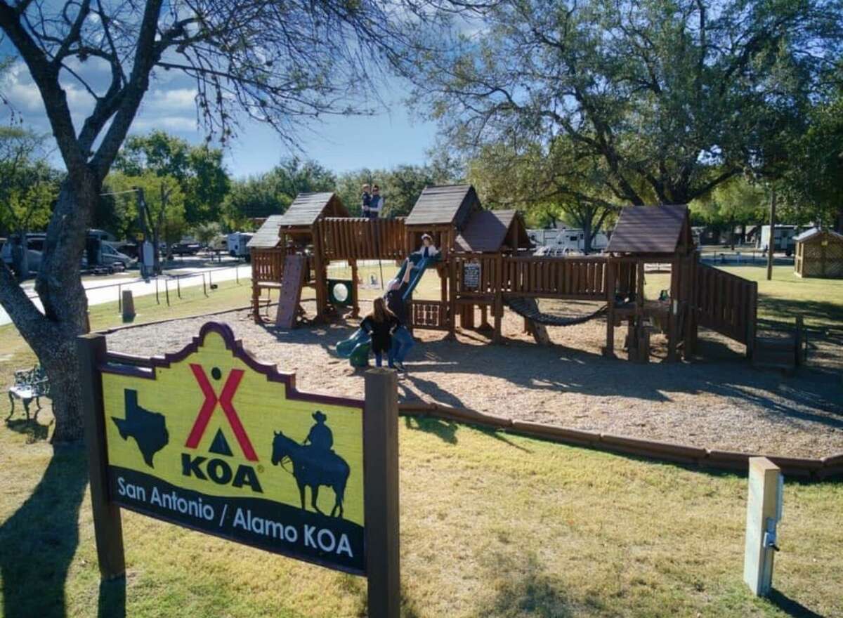 The playground at the San Antonio / Alamo KOA Holiday campground.
