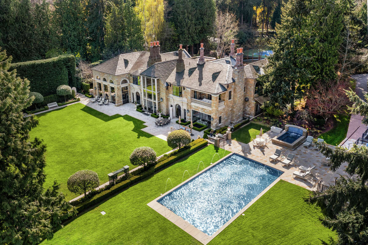 The estate is 4.3 acres, and seen from above, really does reveal itself as a private compound. 