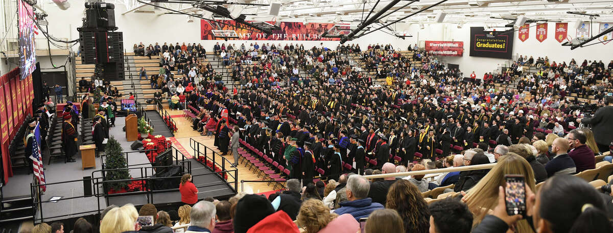 Ferris expects to graduate approximately 2,100 students with degrees and certificates, including 1,600 planning to take part in five ceremonies over two days inside Jim Wink Arena of the Ewigleben Sports Complex.
