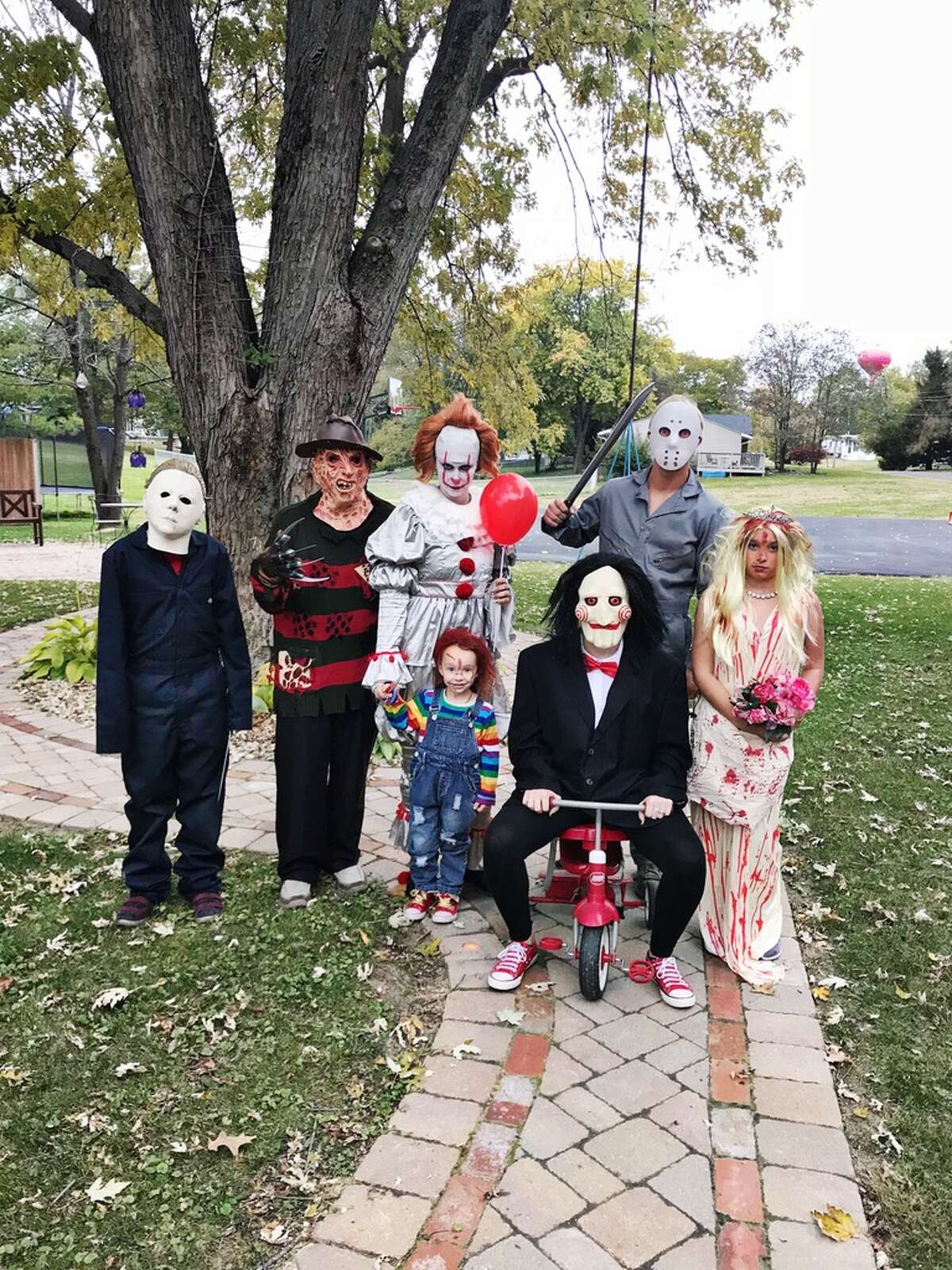 The Sullivans dressed as popular horror characters from popular movies.