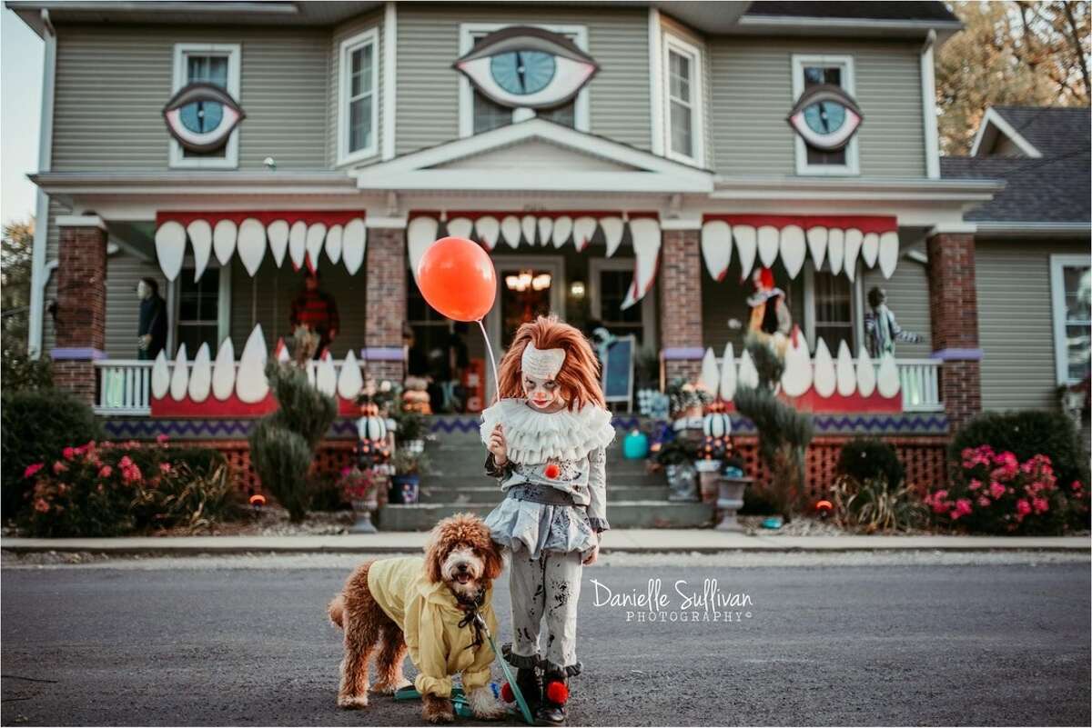 Sullivan's daughter dressed as Pennywise from the Stephen King horror classic, "It."