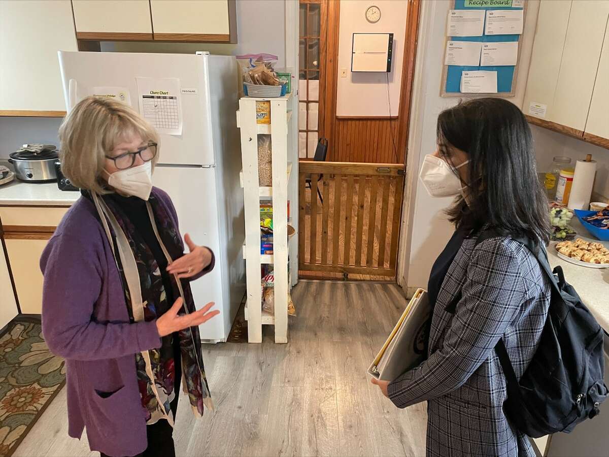 Michigan Attorney General Dana Nessel (left) met with WISE Big Rapids director Jane Currie (right) this week to discuss funding and programs to assist victims of domestic and sexual abuse.