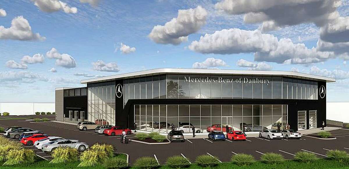 A rendering of a proposed Mercedes-Benz dealership at Miry Brook and Sugar Hollow roads in Danbury.