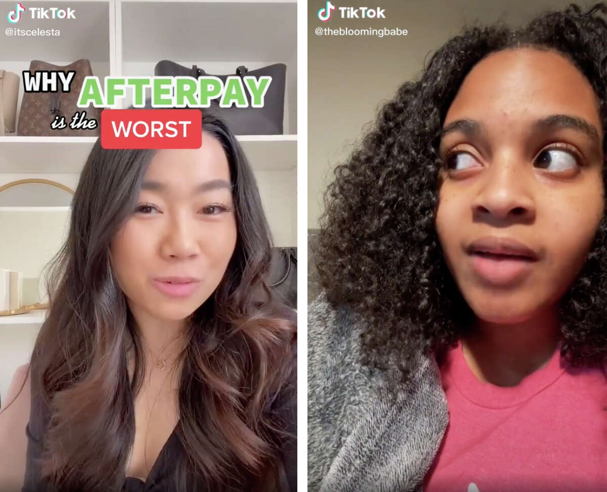 Two TikTok influencers, Bay Area luxury fashion commentator Celesta (@itscelesta), left, and Atlanta designer and wellness blogger Briana Fountain (@thebloomingbabe) have spoken out against “buy now, pay later” services — but are seemingly in the minority on the social media platform.