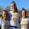 Maddigan Leifer, Izzy Casucci and Mia Geignetter captain St. Joseph’s girls lacrosse team.
