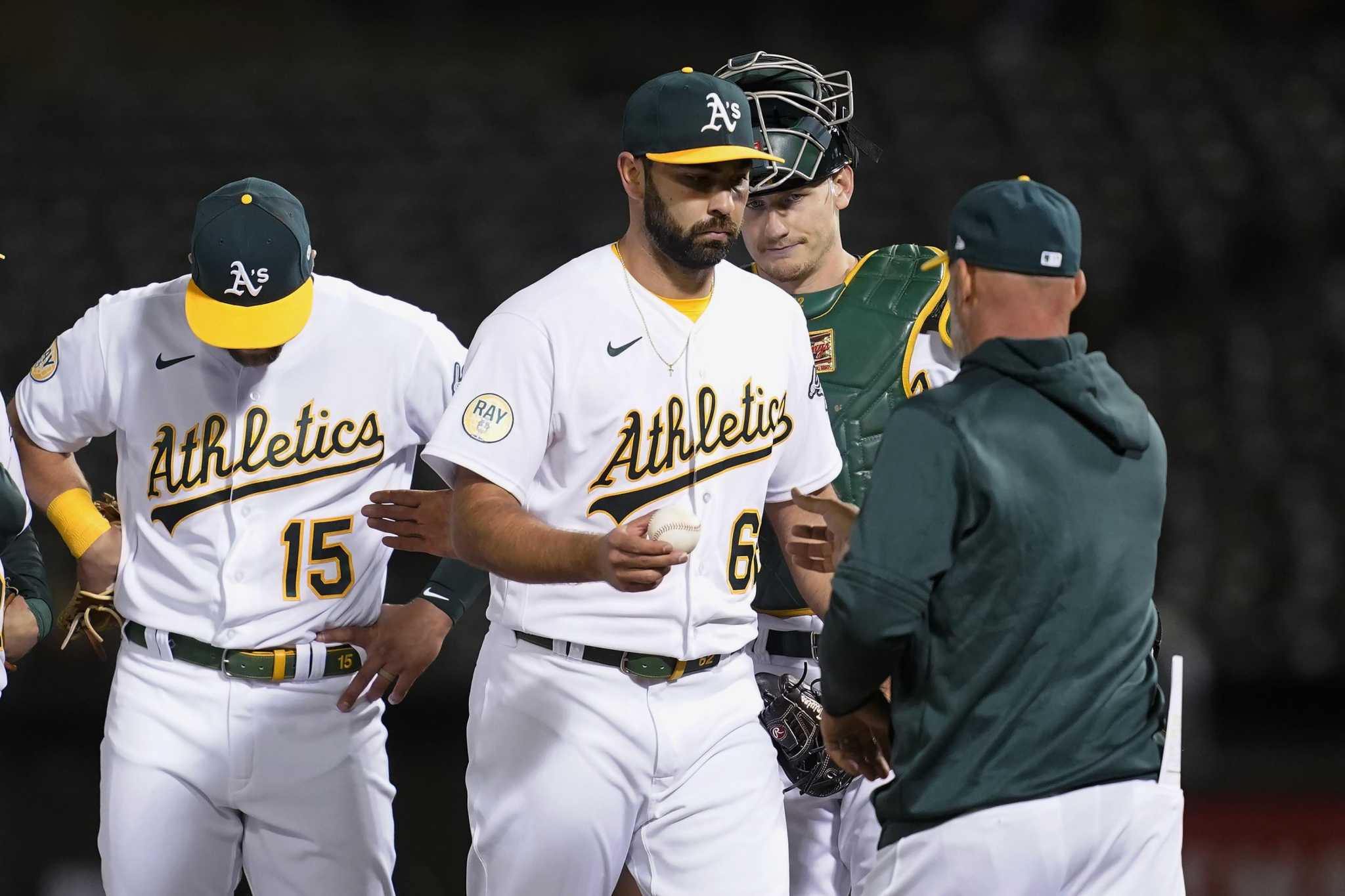 A's let ninth-inning lead slip away in 10-7 loss to Rays