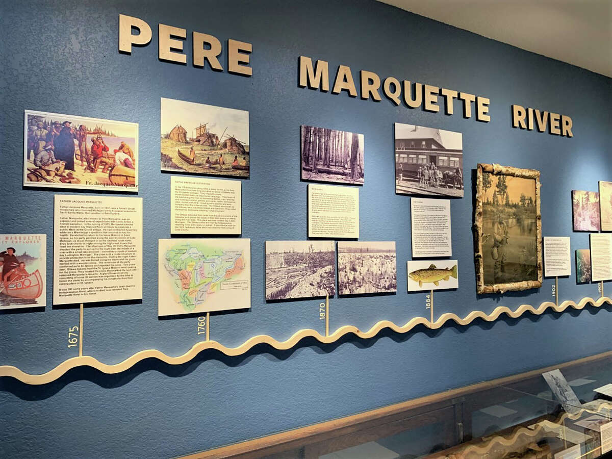 The History of the Pere Marquette River, with timeline and artifacts, is an exhibit at the Lake County Historical Society.