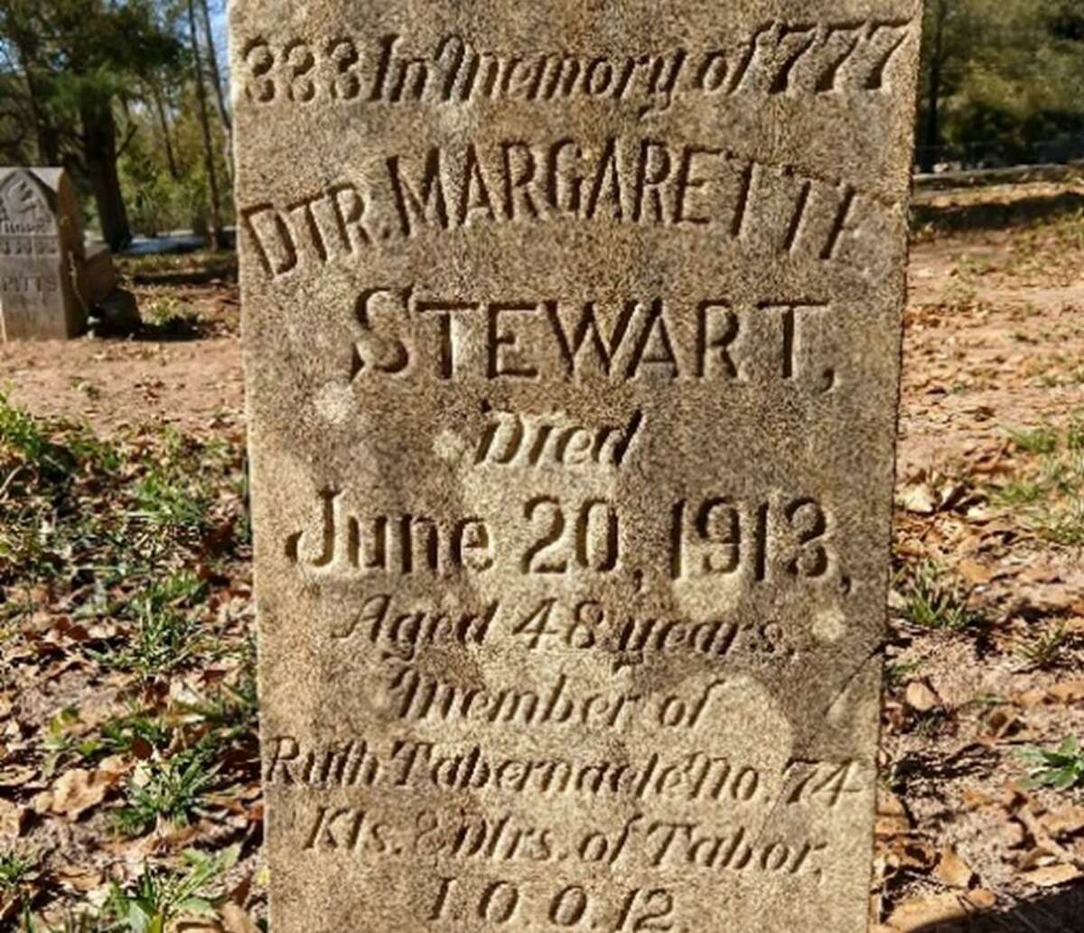 Margarette Stewart, buried in the Conroe Community Cemetery on 10th Street was a member of the Daughters of Tabor.