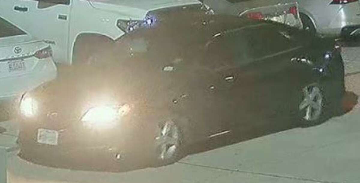 Seen in this image is a 2014 black Toyota Camry suspected in an April 20 catalytic converter theft at the Fairfield Inn located at 24485 Interstate 45 in Spring.