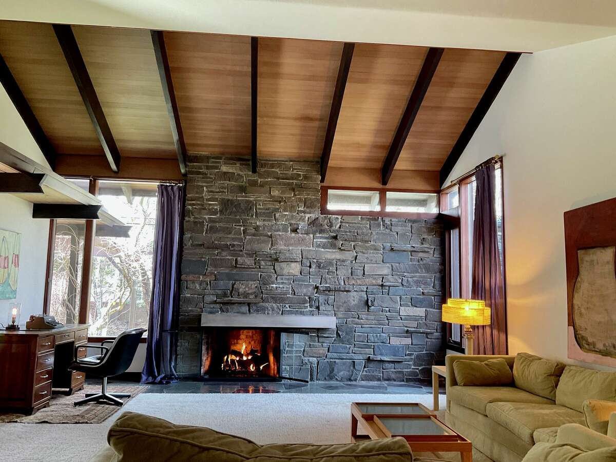 This week’s house is a Frank Lloyd Wright-inspired home at 30 Pine Tree Lane built along a cul de sac in Albany in 1956. The builder was Lewis Swyer, an influential local developer whose company, L.A. Swyer Construction, built the amphitheater at the Saratoga Performing Arts Center, the Ten Eyck Project, 1 Commerce Plaza and 80 State St. in Albany. Swyer’s widow lived in the house until 2018 and maintained it as a time capsule. Only the floors are new throughout. Features include cantilevered roofs, a party basement, two working fireplaces, a dozen closets, a bar, vaulted ceilings in almost every room, an open floor plan, a plethora of architectural details, picture windows throughout, and a beautiful garden with mature trees. The designer was Norbert Turkel, and the bones of the house were built to support a skyscraper. The house has 2,722 square feet of living space, five bedrooms and three and a half bathrooms. List price: $650,000. Taxes: $15,423. Contact seller at 518-807-4524.