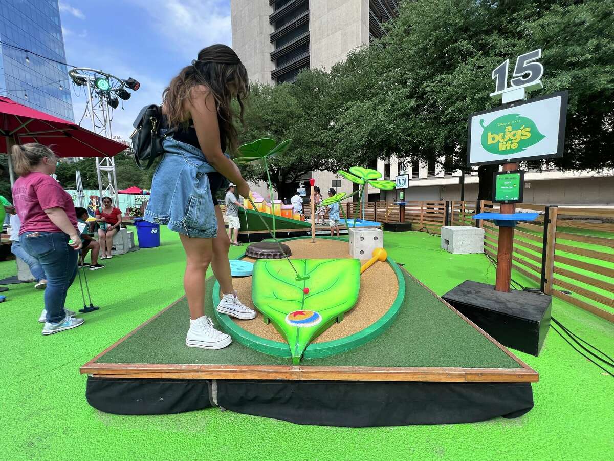 The pop-up putt putt attraction is described online as the "ultimate" experience with 18 holes of Pixar-themed fun. 