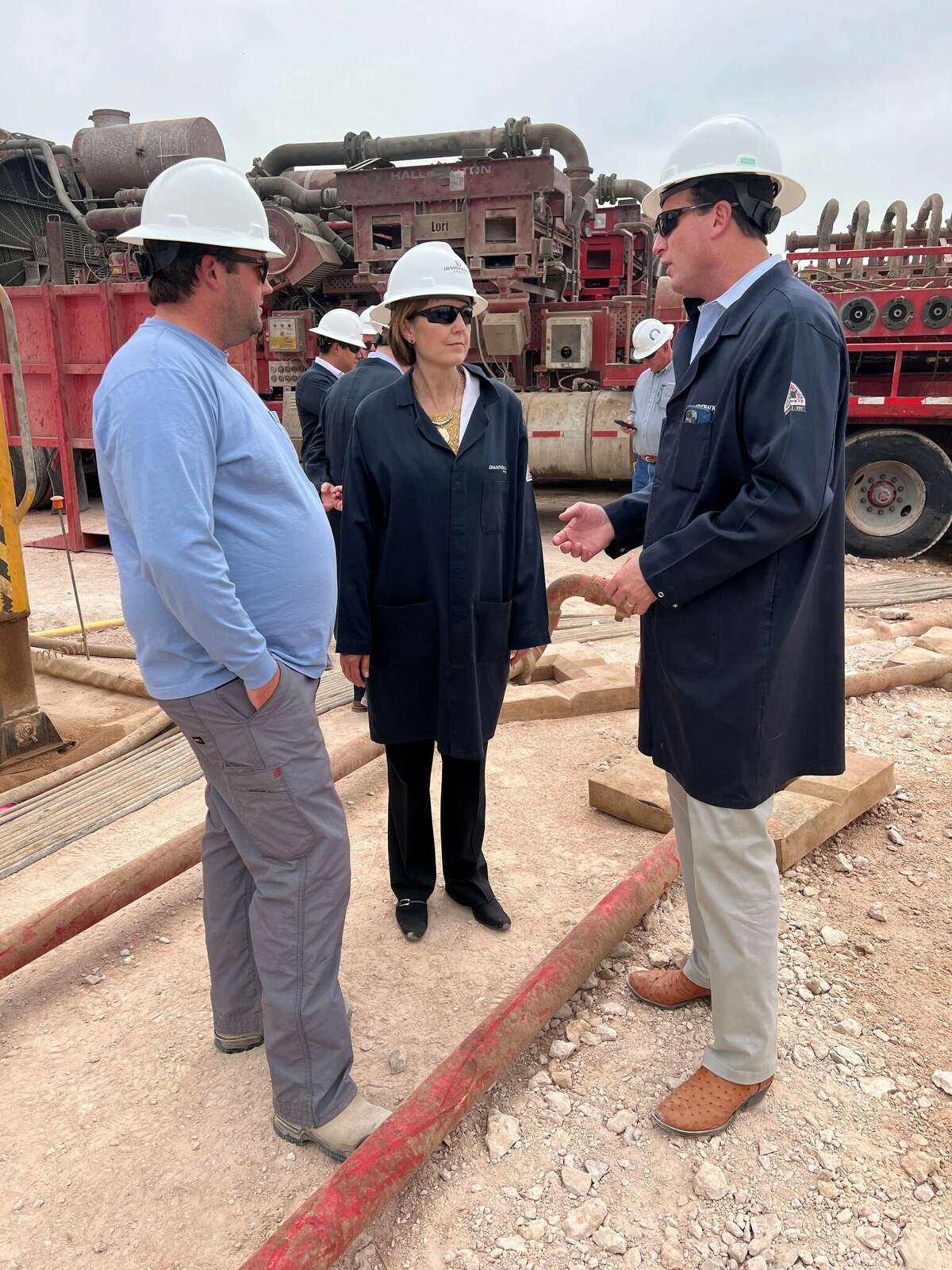 Rep. Pfluger and Energy & Commerce Republican Leader Cathy McMorris Rodgers tour Diamondback Energy Frac Site. (Left to Right: Diamondback Energy VP of Completions Hunter Landers, Republican Leader Cathy McMorris Rodgers, Rep. August Pfluger).