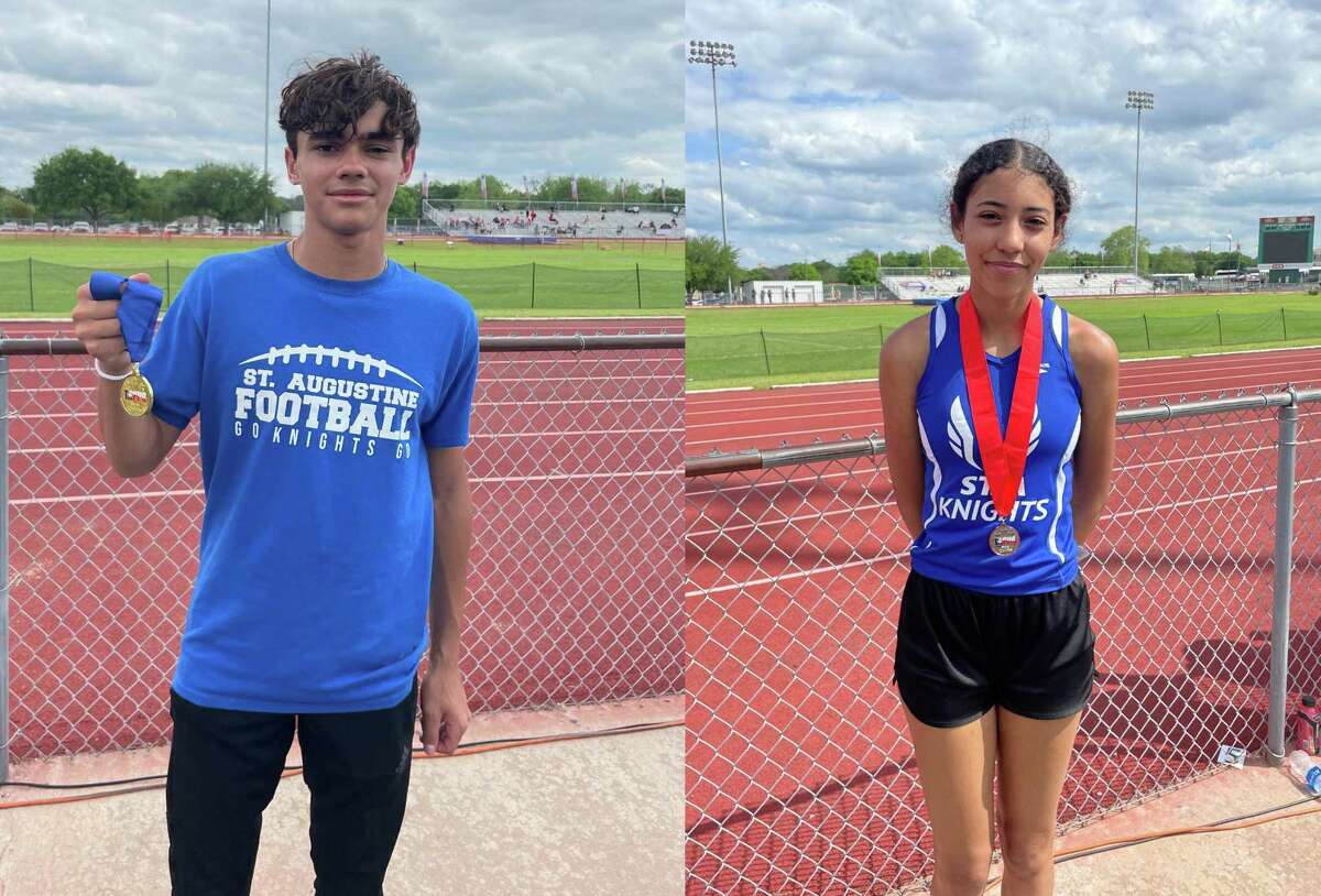 Efram Melendez (left) and Ary Ledet will compete at the TAPPS 5A state track and field meet starting Friday in Waco.