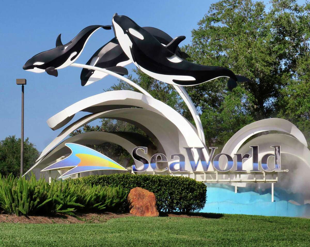 The entrance to SeaWorld Orlando in Orlando, Fla. in 2020.