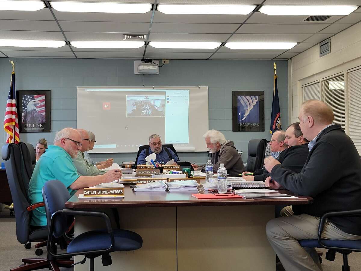 The Huron County Planning Commission during their meeting this past Wednesday, where they accepted a withdrawal request for re-zoning land next to Lakeshore Pines Mobile Home Park. 