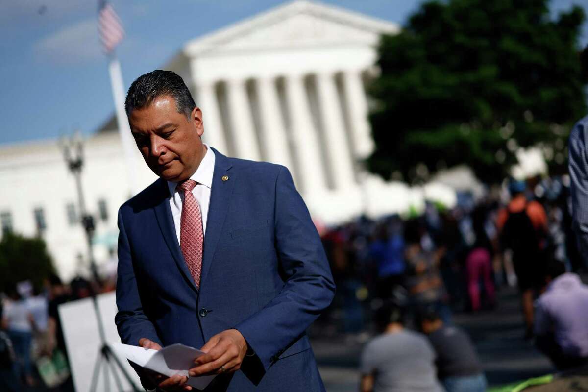 Sen. Alex Padilla received the Democratic Party’s endorsement for the Senate, but this fact won’t appear in the voter guides.