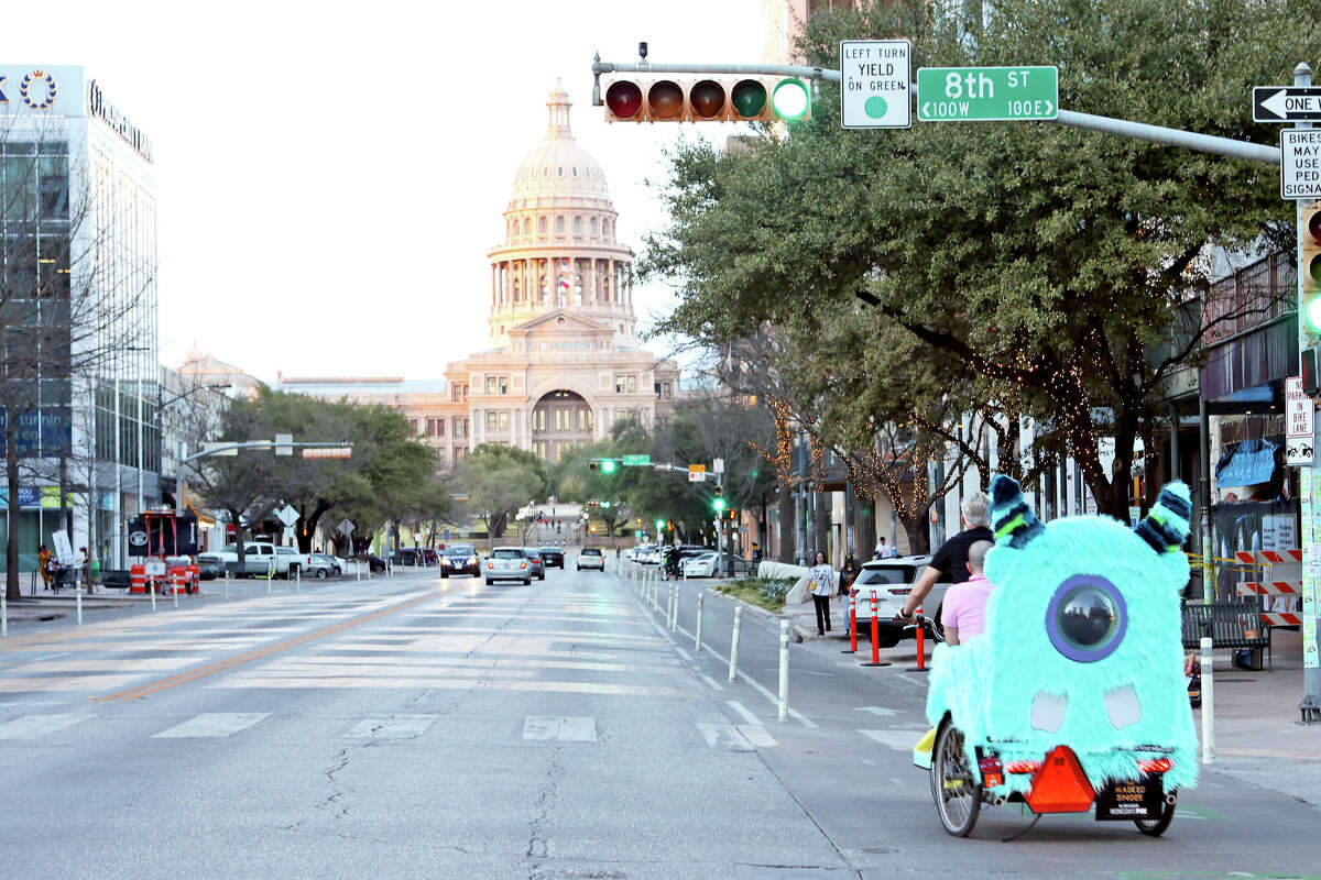A view of downtown Austin during the 2022 SXSW Conference and Festivals on March 16, 2022, in Austin, Texas.