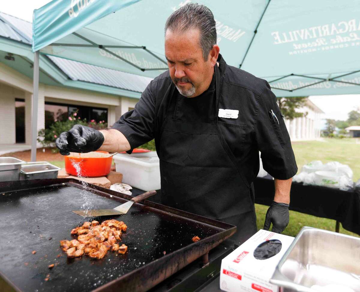 Chef David Cardoso sprinkles salt on beef fajitas meat as he cooks for patrons at Margaritaville Lake Resort in Montgomery celebrated Cinco de Mayo with $5 margaritas all day at the resort’s four restaurants. The day celebrates the Mexican army's victory, lead by Texas-born General Ignacio Zaragoza, over France at the Battle of Puebla during the Franco-Mexican War in 1862. Cinco de Mayo has evolved into a celebration of Mexican culture and heritage.