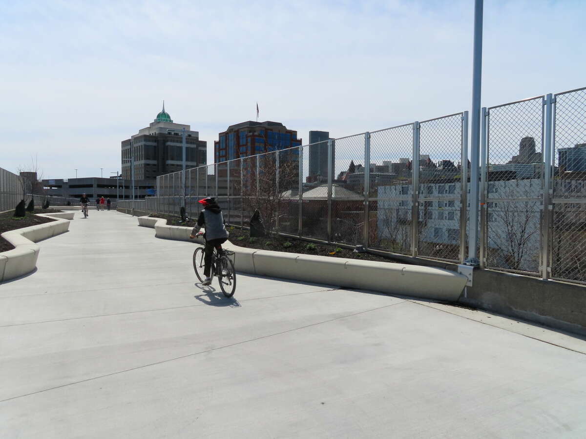The new Albany Skyway makes the Corning Preserve and the Mohawk-Hudson Bike-Hike Trail more accessible from downtown Albany.