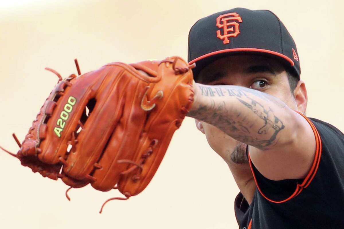 San Francisco Giants’ starting pitcher Mauricio Llovera delivers in 1st inning against St. Louis Cardinals in MLB game at Oracle Park in San Francisco, Calif., on Thursday, May 5, 2022.