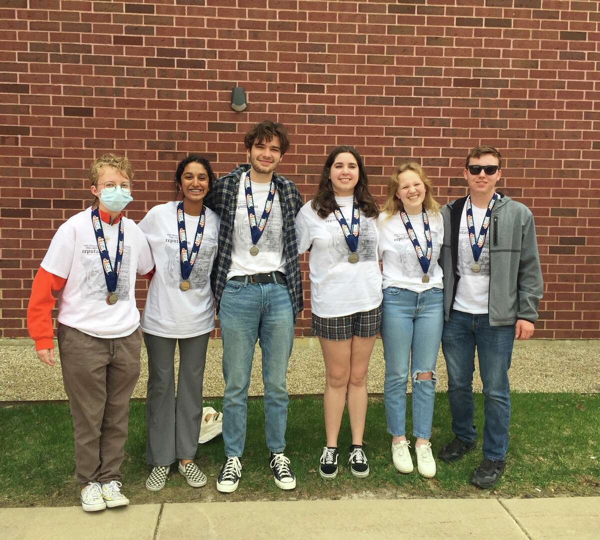Caspar Dowdy, Veda Kommineni, Simon McKean, Logan Roever, Grace McGinness and Mason Kane of the EHS Journailsm team won state runner-up at the IHSA Jouralism State competition.