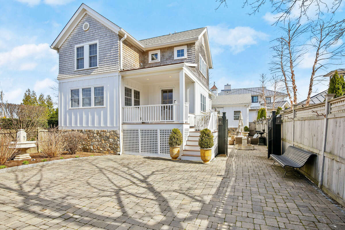 The home on 2 Old Mill Road in Westport, Conn. is within walking distance to Old Mill Beach and Compo Beach. 