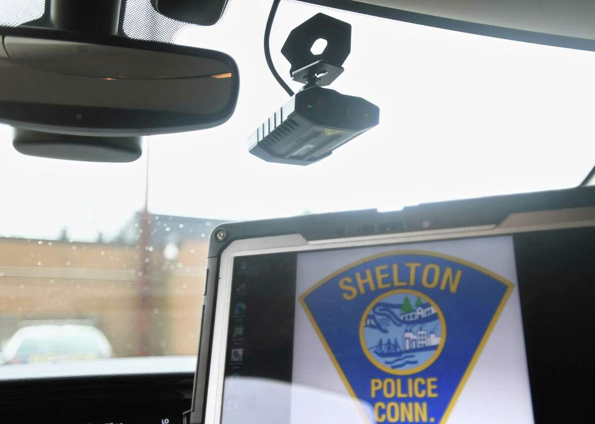 One of the newly issued dash cameras installed in a patrol car at the Shelton Police Department in Shelton, Conn., on Friday, May 6, 2022.