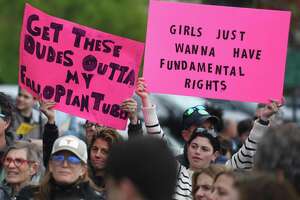 Protesters gather in Westport to support abortion rights