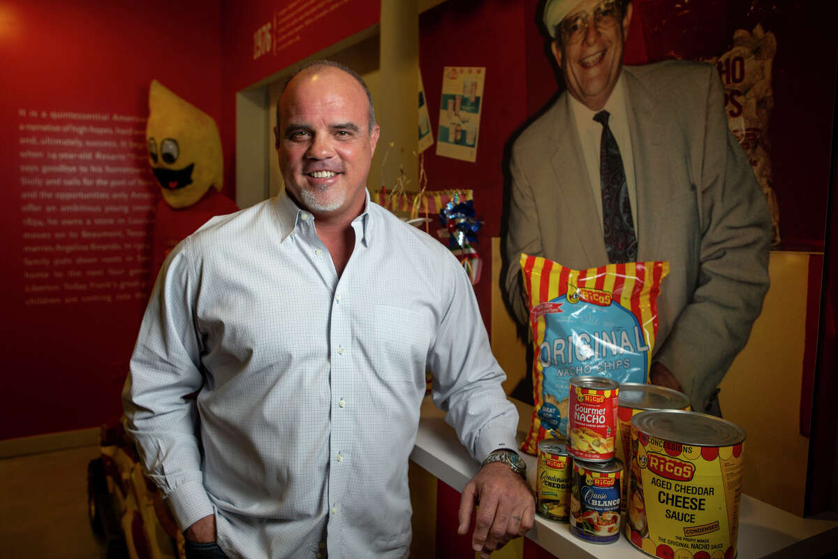 Tony Liberto, CEO of Ricos, the company that created concession nachos poses at Rico's headquarters in San Antonio, Texas, Feb. 6, 2020. Liberto is selling his Shavano Park home. 